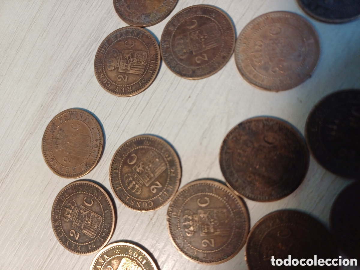 Monedas de Espa&ntilde;a: LOTE MONEDAS DE 2 Y 1 CENTIMO DE ALFONSO XIII - Foto 8