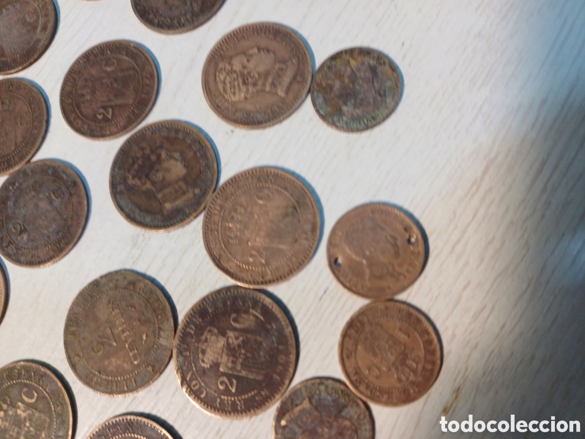 Monedas de Espa&ntilde;a: LOTE MONEDAS DE 2 Y 1 CENTIMO DE ALFONSO XIII - Foto 9