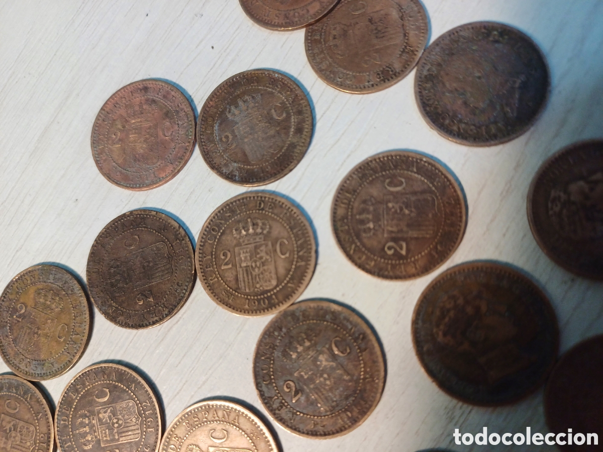 Monedas de Espa&ntilde;a: LOTE MONEDAS DE 2 Y 1 CENTIMO DE ALFONSO XIII - Foto 10