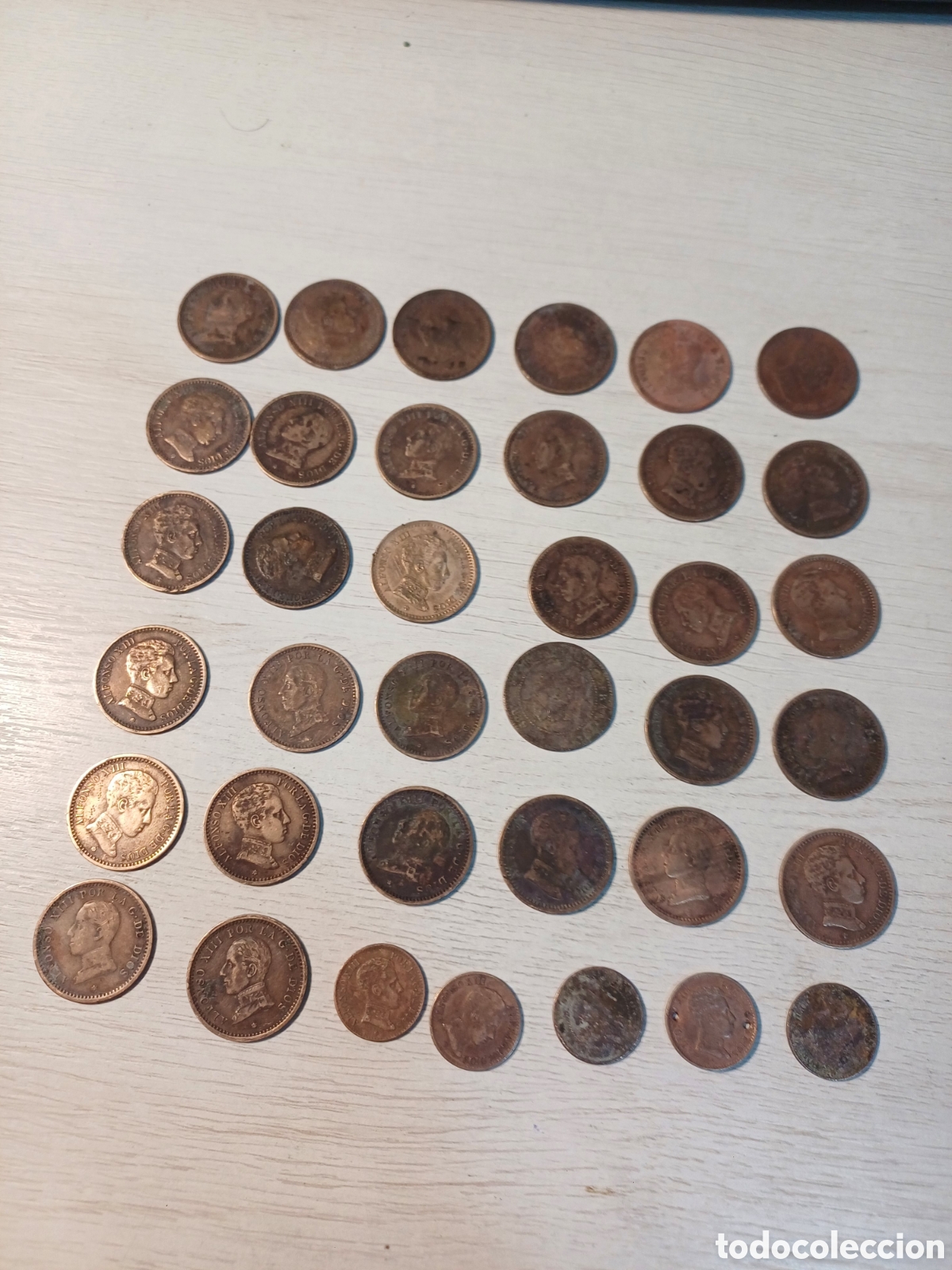 Monedas de Espa&ntilde;a: LOTE MONEDAS DE 2 Y 1 CENTIMO DE ALFONSO XIII