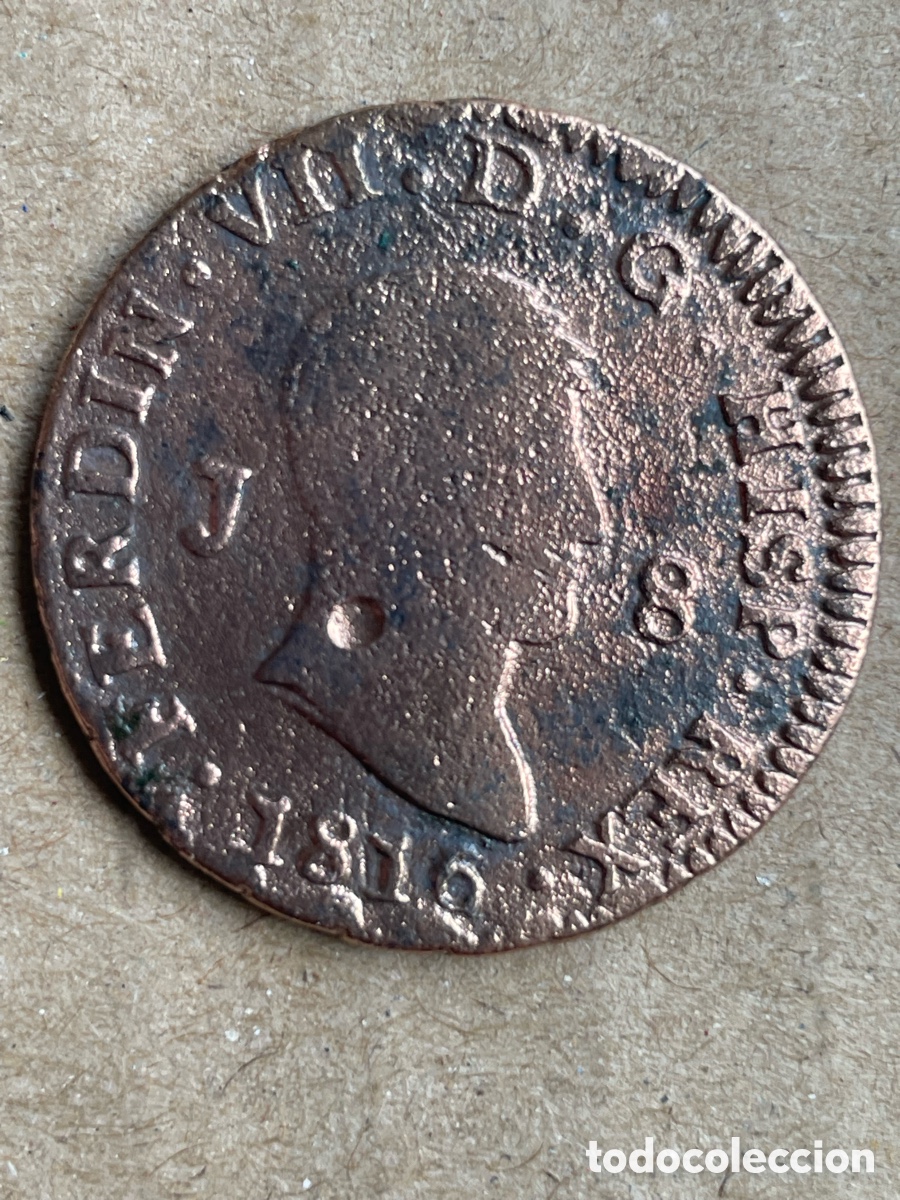 Monedas de Espa&ntilde;a: Moneda Fernando VII 2 Maraved&iacute;s a&ntilde;o 1816