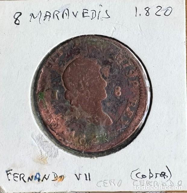 Monedas de Espa&ntilde;a: 8 MARAVED&Iacute;S - FERNANDO VII - 1820 - VARIANTE CERO CERRADO