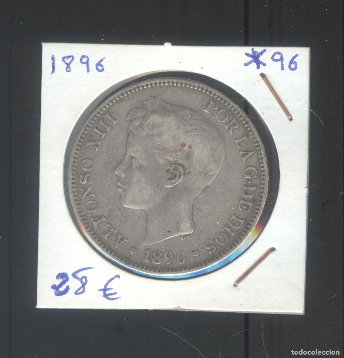 Monedas de Espa&ntilde;a: NUMULITE F0330 Moneda Espa&ntilde;a 1896 Alfonso XIII 5 pesetas