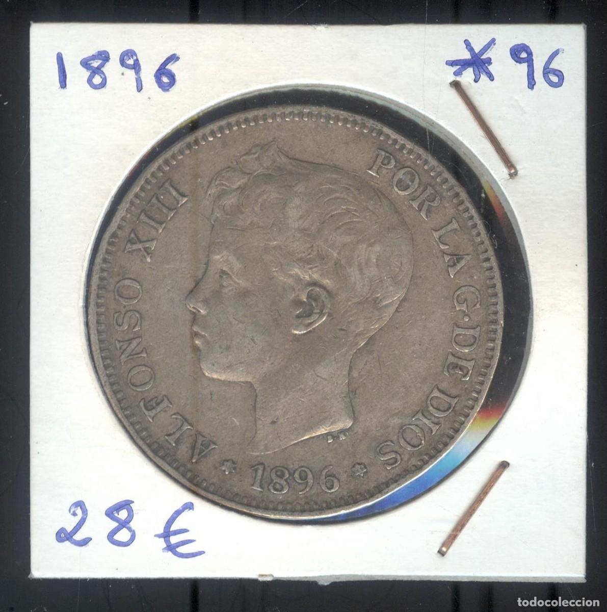 Monedas de Espa&ntilde;a: NUMULITE F0324 Moneda Espa&ntilde;a 1896 Alfonso XIII 5 pesetas
