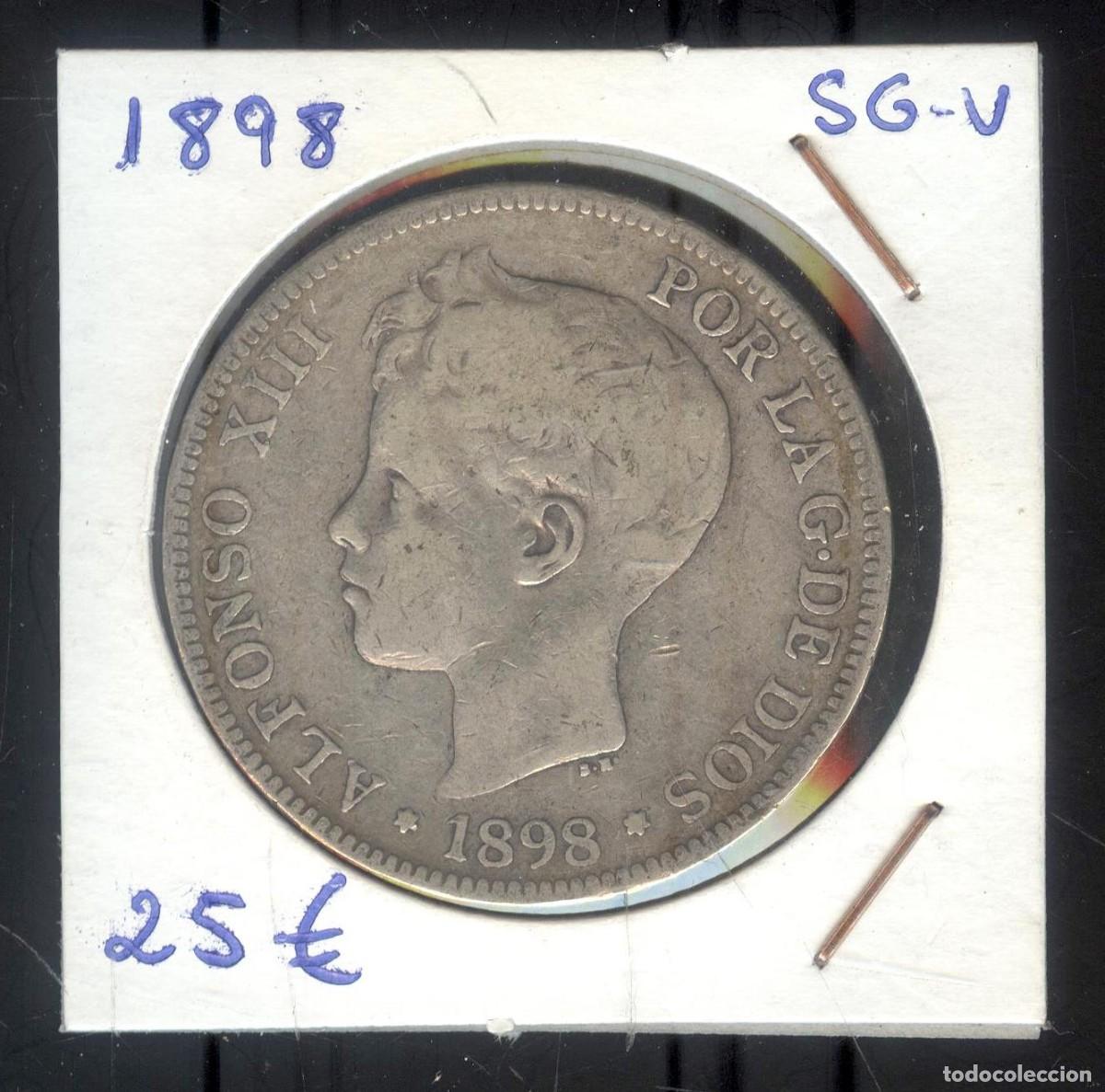 Monedas de Espa&ntilde;a: NUMULITE F0323 Moneda Espa&ntilde;a 1898 Alfonso XIII 5 pesetas