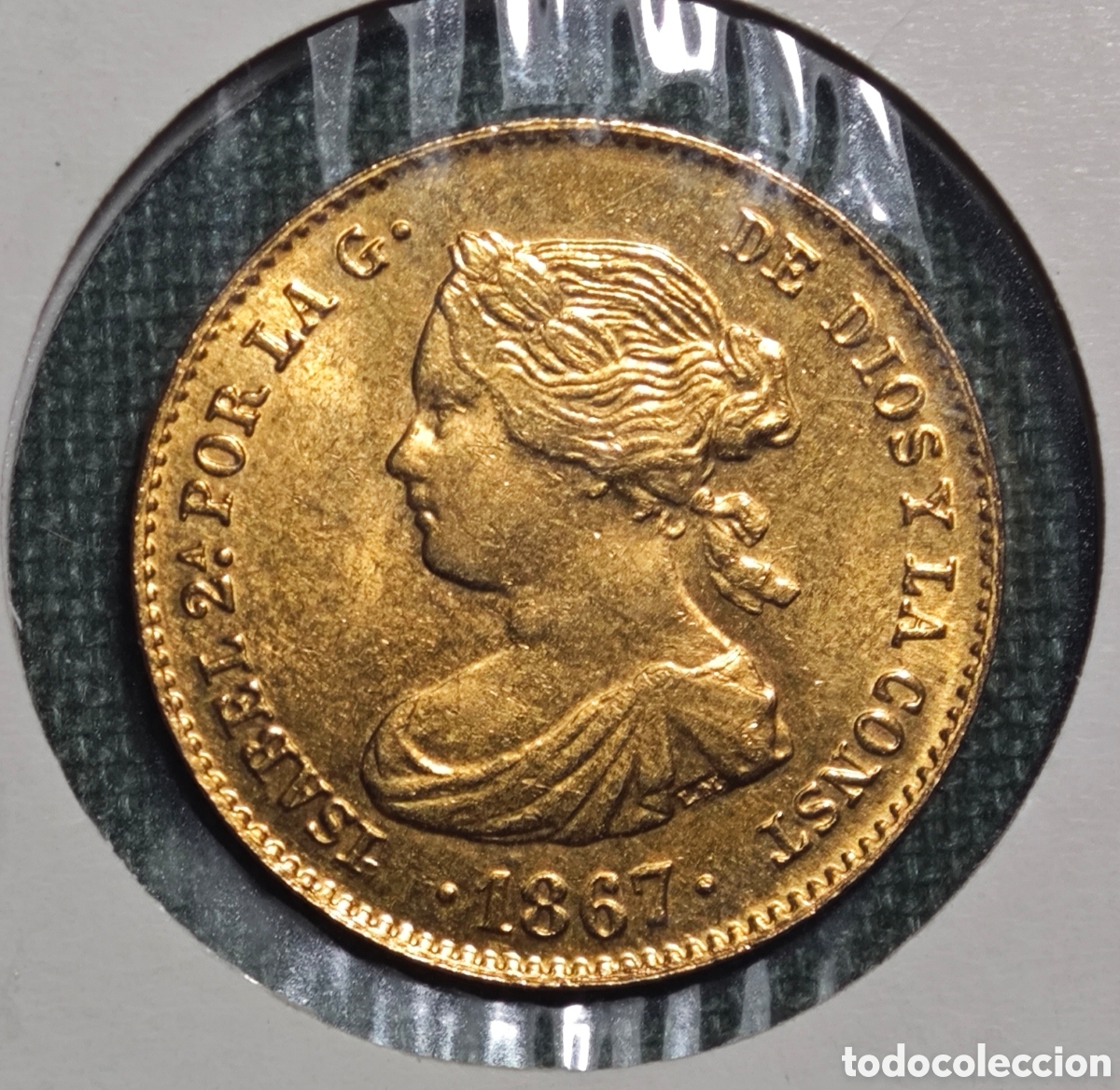 Monedas de Espa&ntilde;a: 4 ESCUDOS, ISABELII1867 MA BRILLO ORIGINAL EBC/EBC+