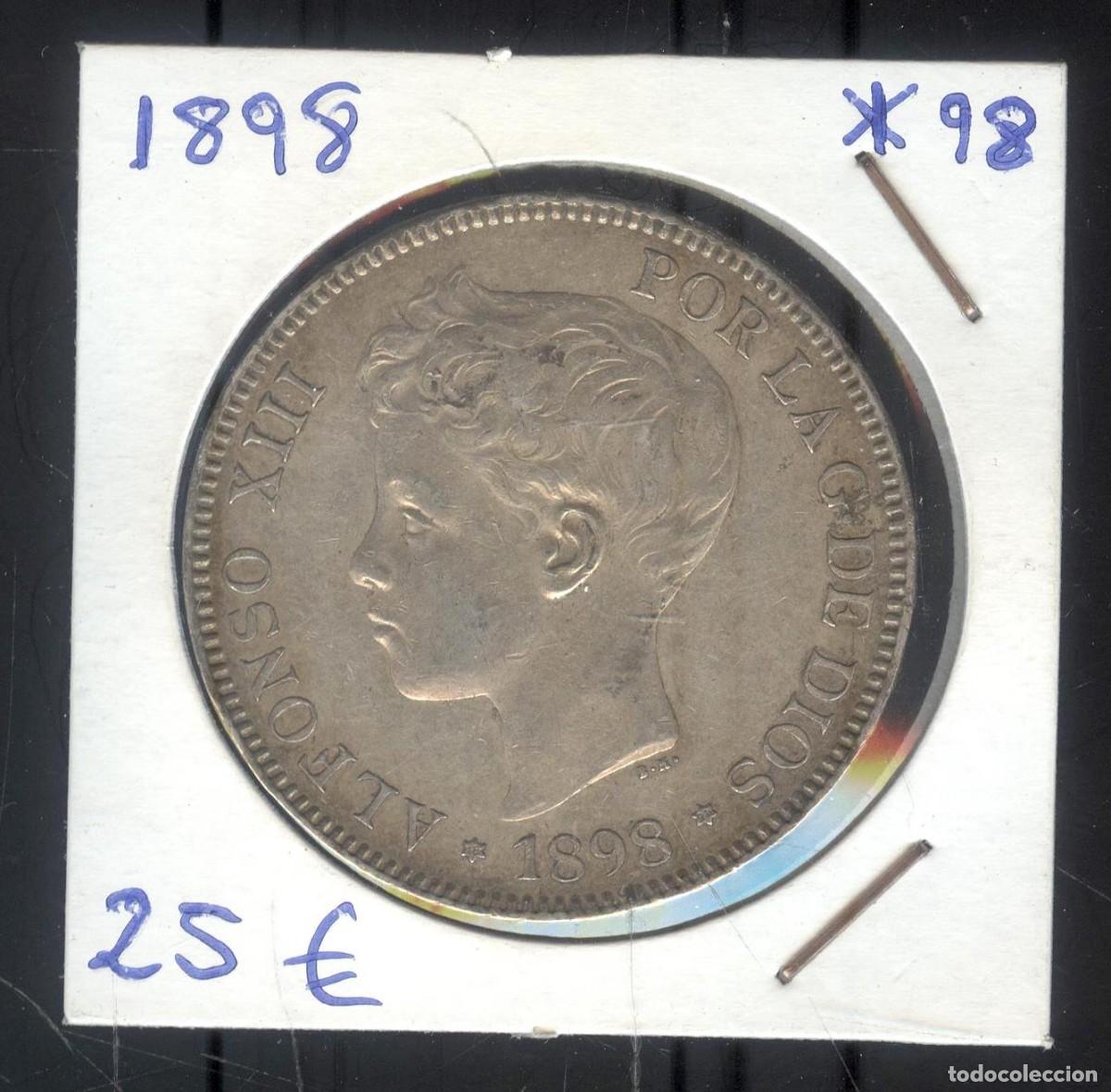 Monedas de Espa&ntilde;a: NUMULITE F0319 Moneda Espa&ntilde;a 1898 Alfonso XIII 5 pesetas