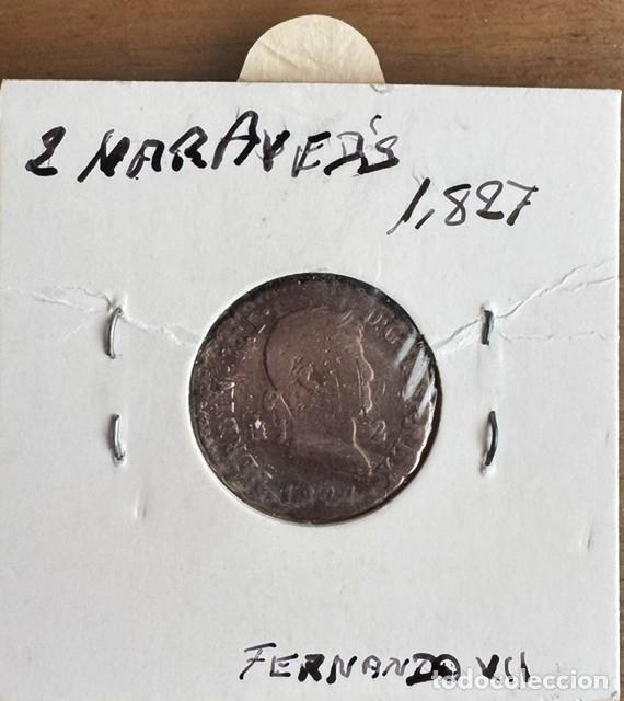Monedas de Espa&ntilde;a: 2 MARAVED&Iacute;S - FERNANDO VII - 1827 - CECA SEGOVIA