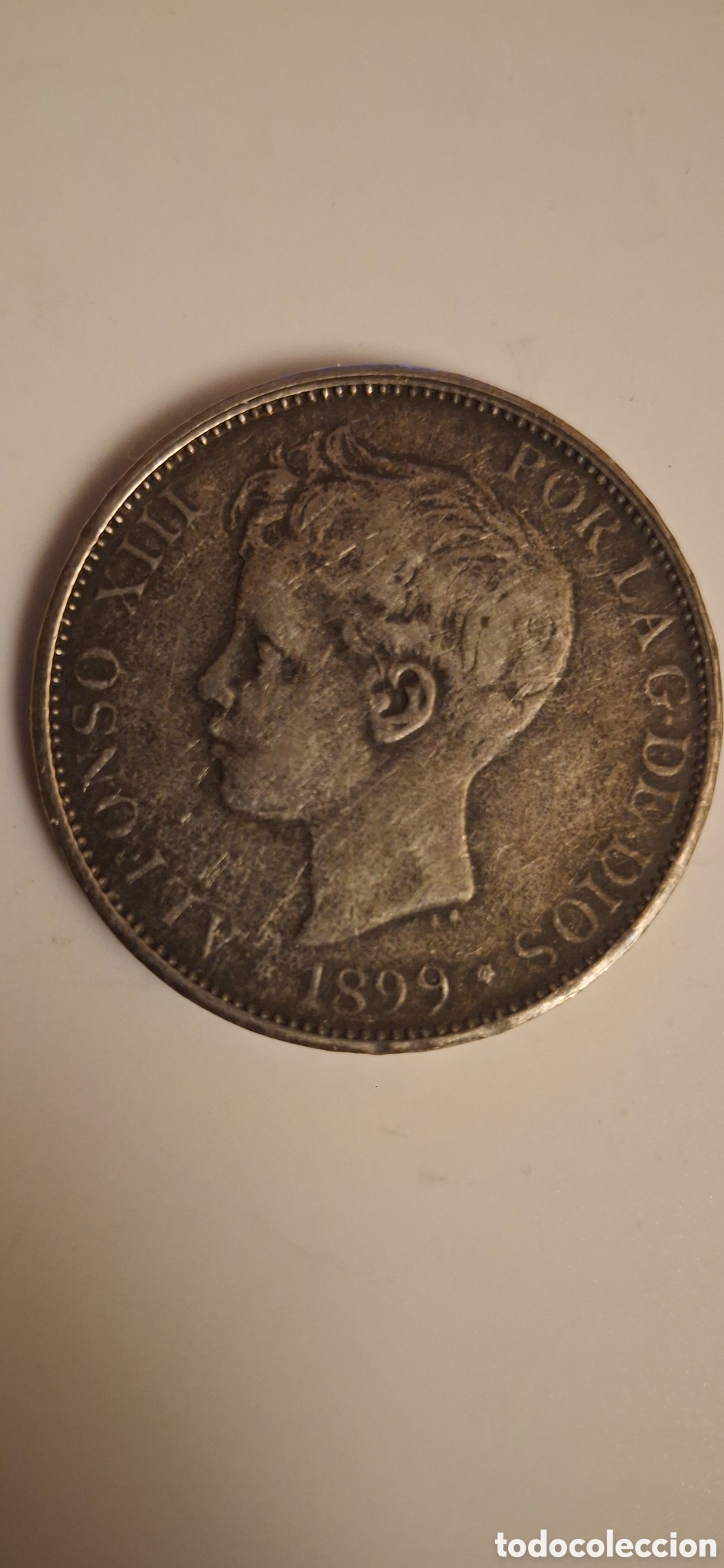 Monedas de Espa&ntilde;a: Moneda 5 Pesetas 1899 Alfonso XIII - Falsificaci&oacute;n de &eacute;poca (Duro Sevillano
