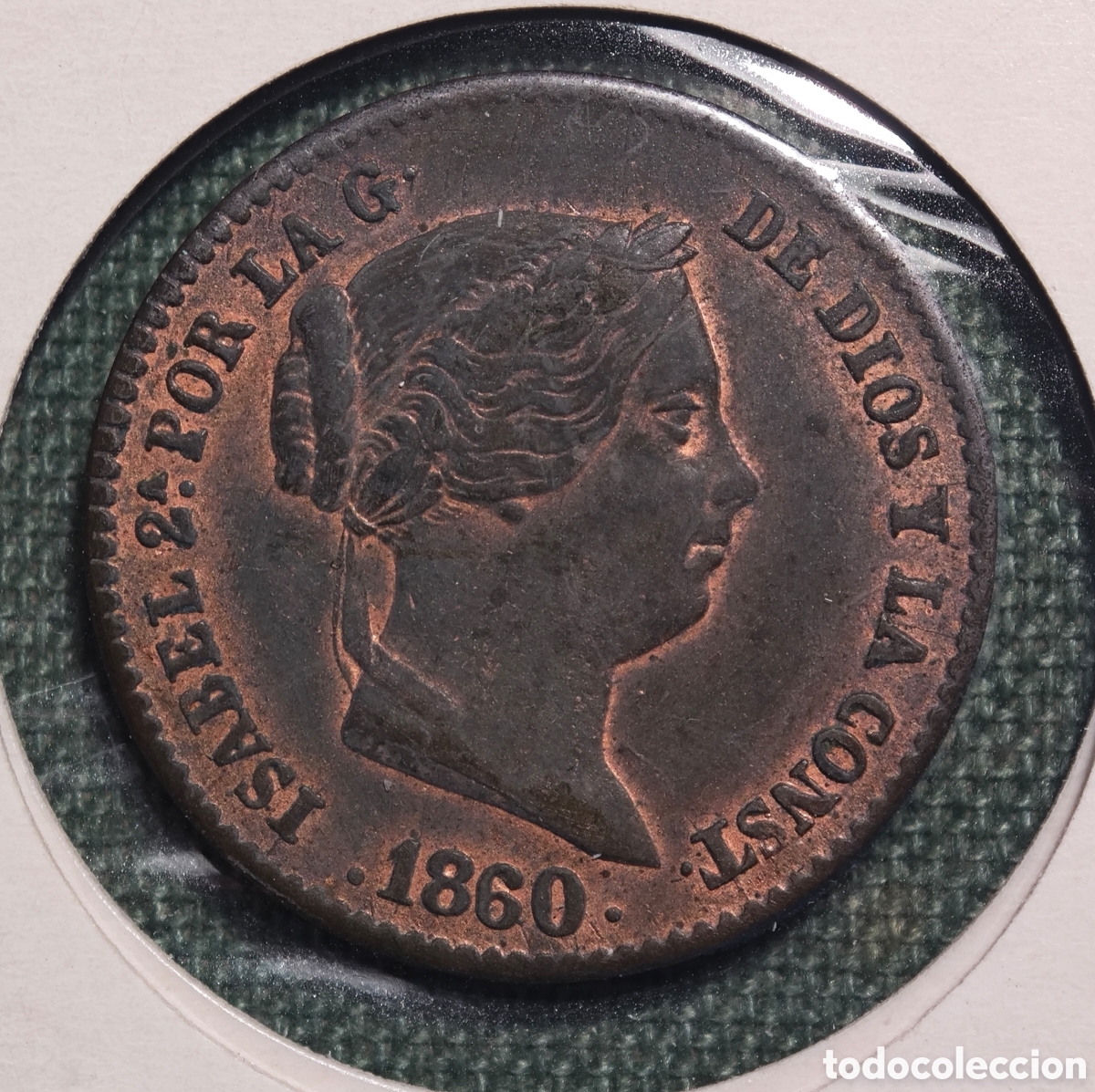 Monedas de Espa&ntilde;a: 10 C&Eacute;NTIMOS DE REAL ISABEL II SEGOVIA 1860 EBC/EBC+ BRILLO ORIGINAL