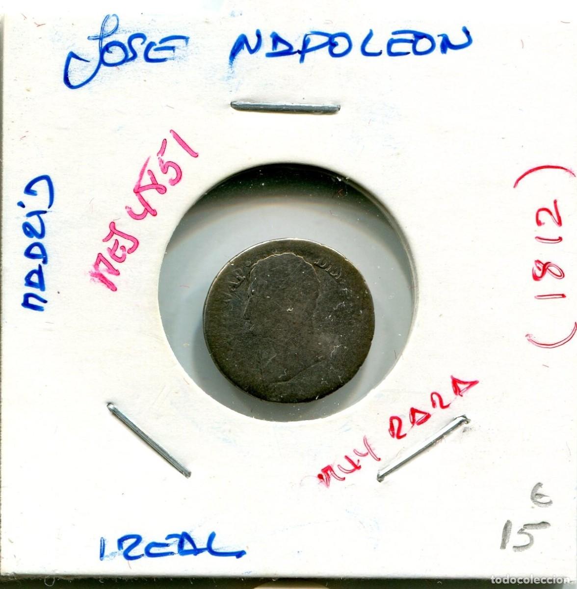 Monedas de Espa&ntilde;a: UN REAL JOSE NAPOLEON A&Ntilde;O ( 1812 ) MADRID ( MUY RARA ) ( MES4851 )