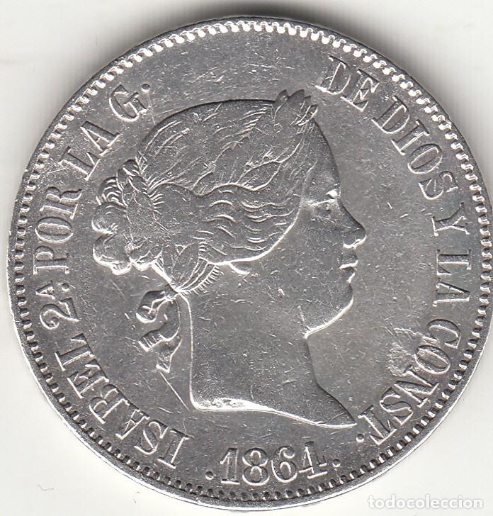 Monedas de Espa&ntilde;a: ISABEL II: 10 REALES 1864 MADRID / PLATA