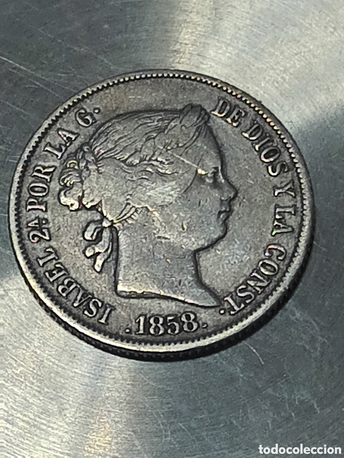 Monedas de Espa&ntilde;a: MONEDA DE 4 REALES DE PLATA ISABEL II A&Ntilde;O 1858