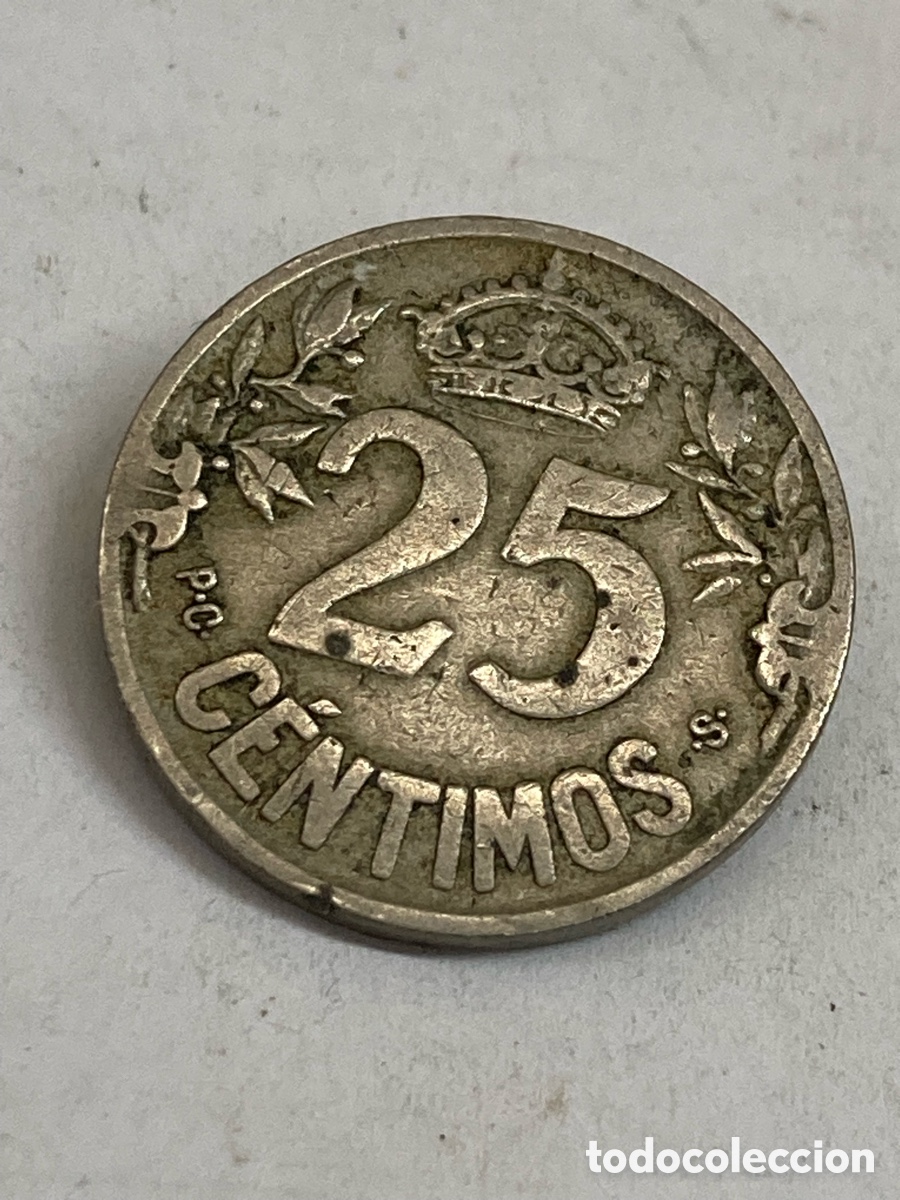 Monedas de Espa&ntilde;a: Moneda 25 c&eacute;ntimos 1925 L23 - Foto 2