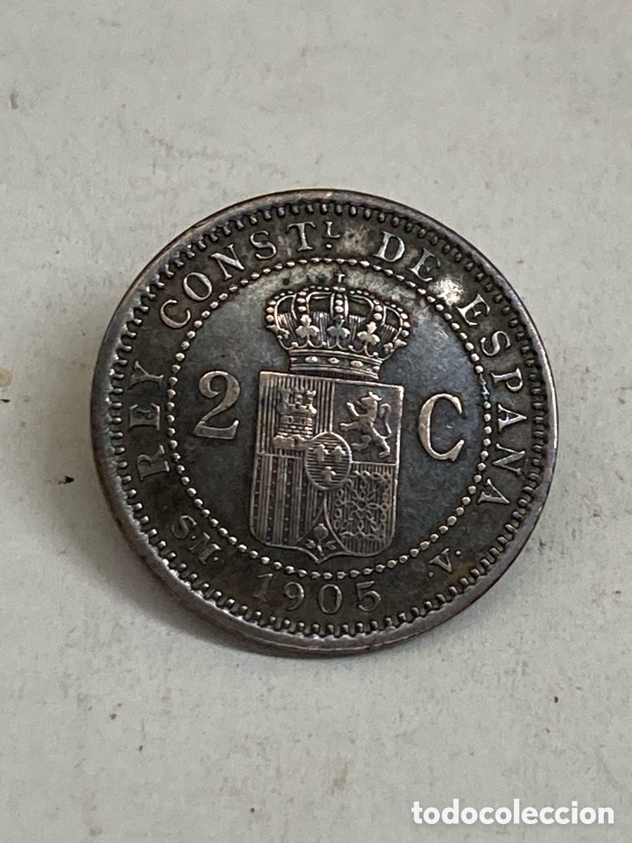 Monedas de Espa&ntilde;a: Moneda 2 c&eacute;ntimos de Alfonso XIII del a&ntilde;o 1905