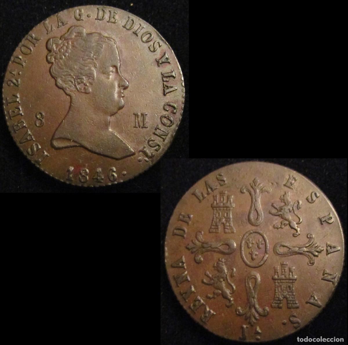 Monedas de Espa&ntilde;a: *GUTSE*831-ISABEL II, 8 MARAVEDIS 1846, JUBIA, EBC.