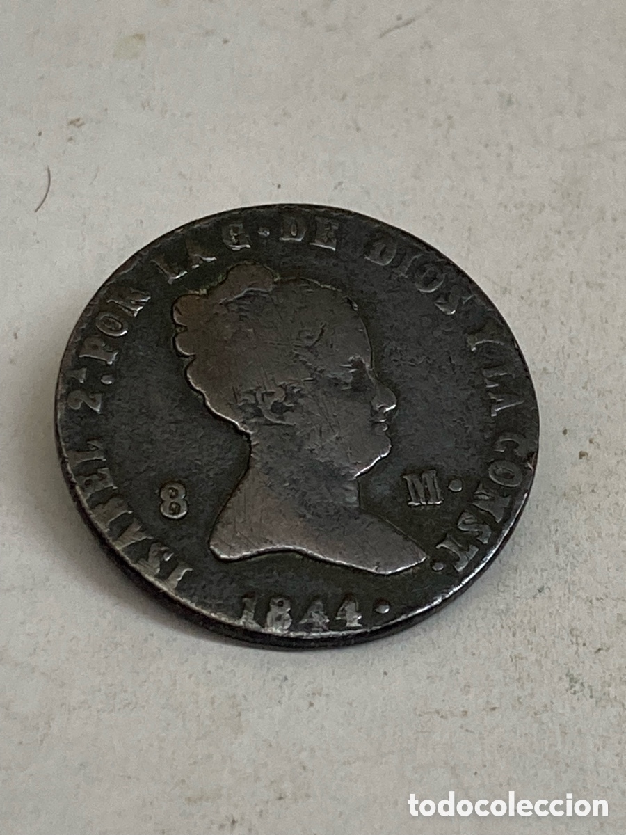 Monedas de Espa&ntilde;a: Moneda espa&ntilde;ola de 8 maraved&iacute;es de 1844 L23