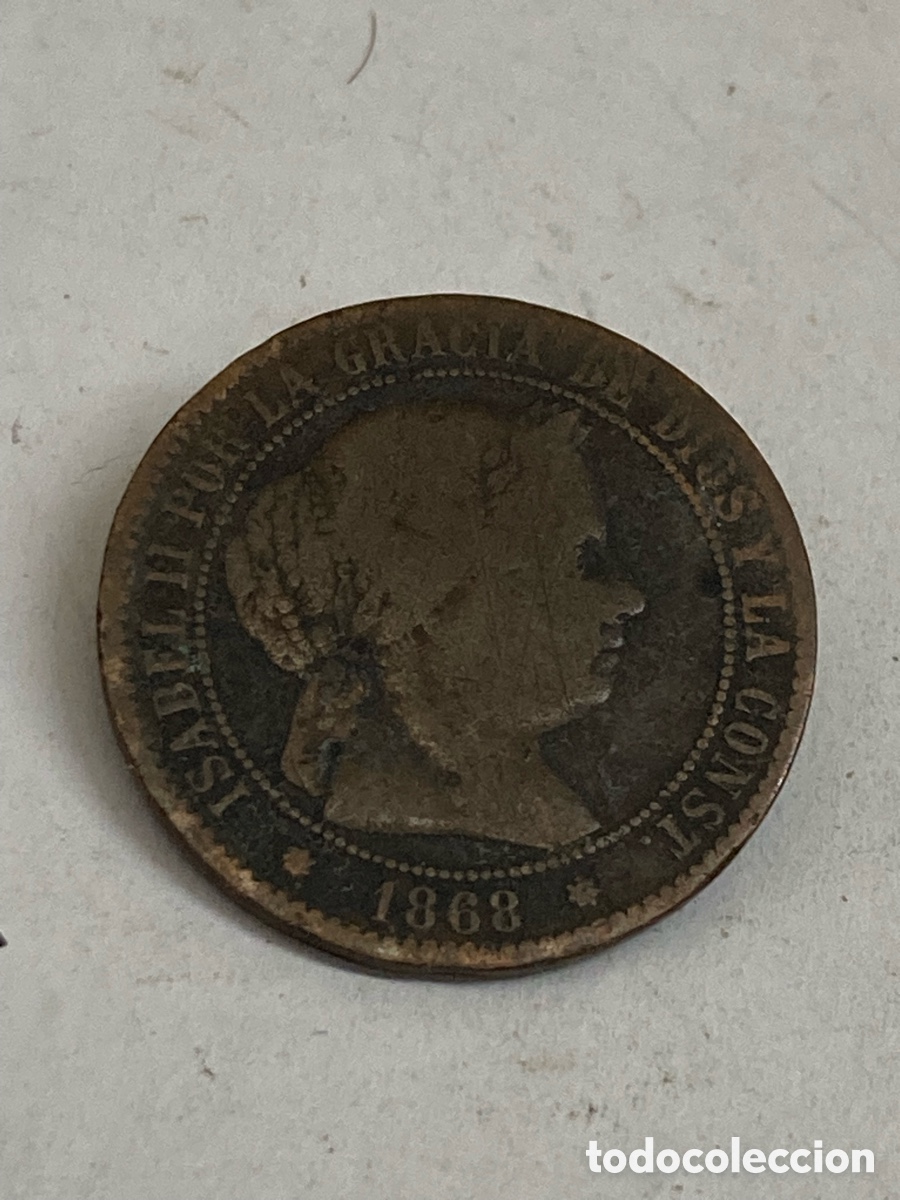 Monedas de Espa&ntilde;a: Moneda espa&ntilde;ola de 5 c&eacute;ntimos de escudo de Isabel II L23