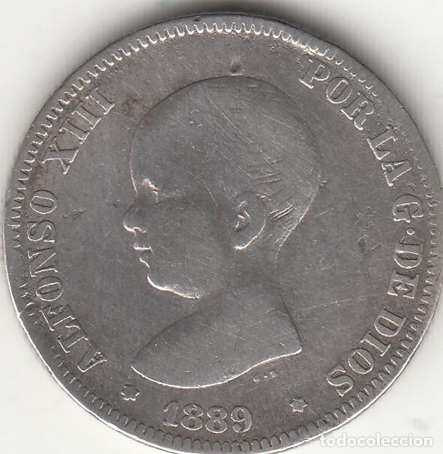 Monedas de Espa&ntilde;a: ALFONSO XIII: 2 PESETAS 1889 MPM / PLATA