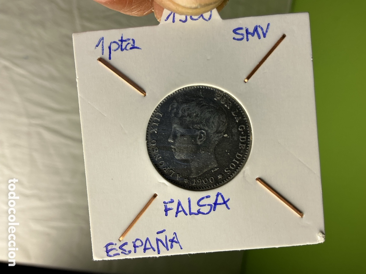 Monedas de Espa&ntilde;a: 1 peseta 1900 Alfonso XIII &middot; moneda falsa de colecci&oacute;n