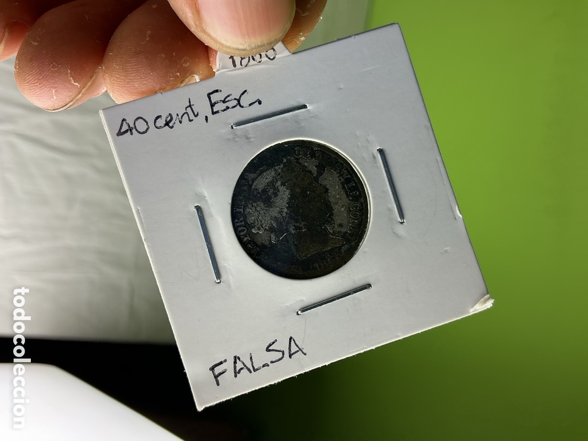 Monedas de Espa&ntilde;a: 40 c&eacute;ntimos de escudo Isabel II &middot; moneda falsa de colecci&oacute;n