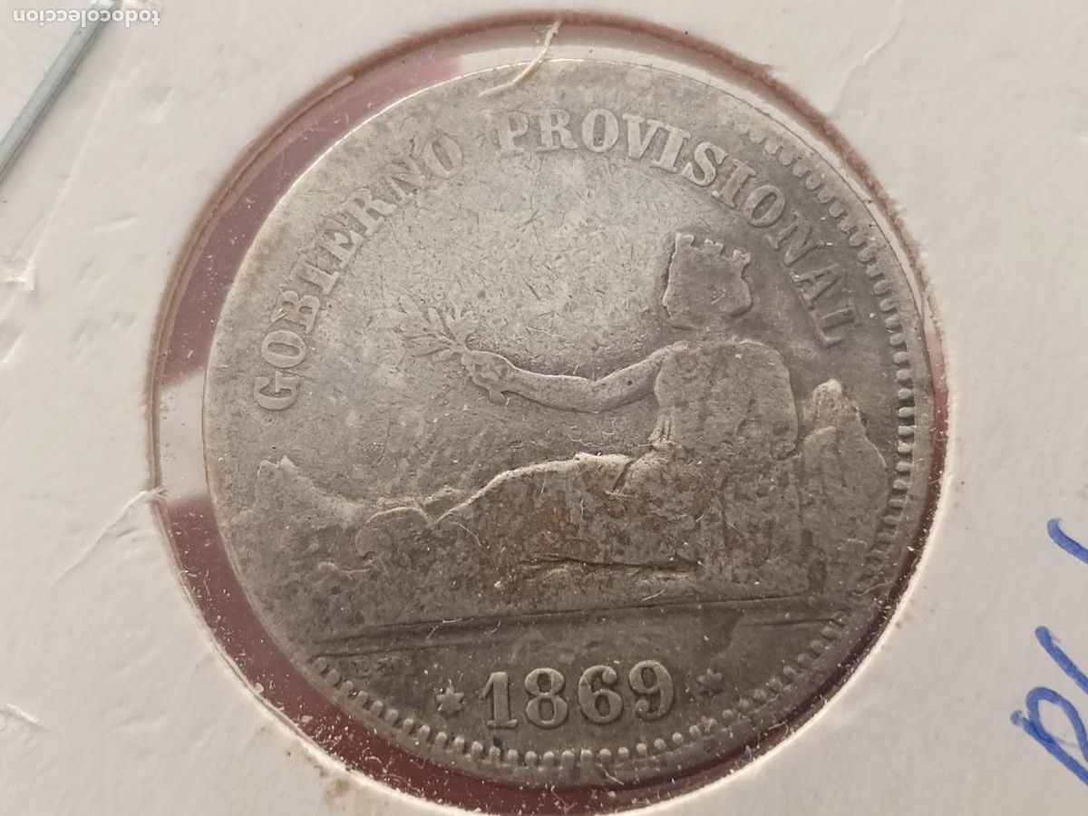 Monedas de Espa&ntilde;a: Peseta de plata de 1869 - Foto 1