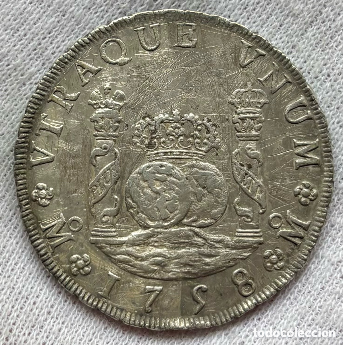 Monedas de Espa&ntilde;a: Moneda PLATA 8 Reales 1758 Mexico. FERNANDO VI . Columnario