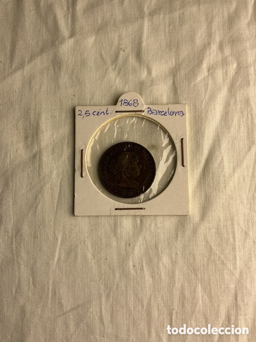 Monedas de Espa&ntilde;a: Isabel II &mdash; 2&frac12; c&eacute;ntimos de escudo 1868 &mdash; Barcelona
