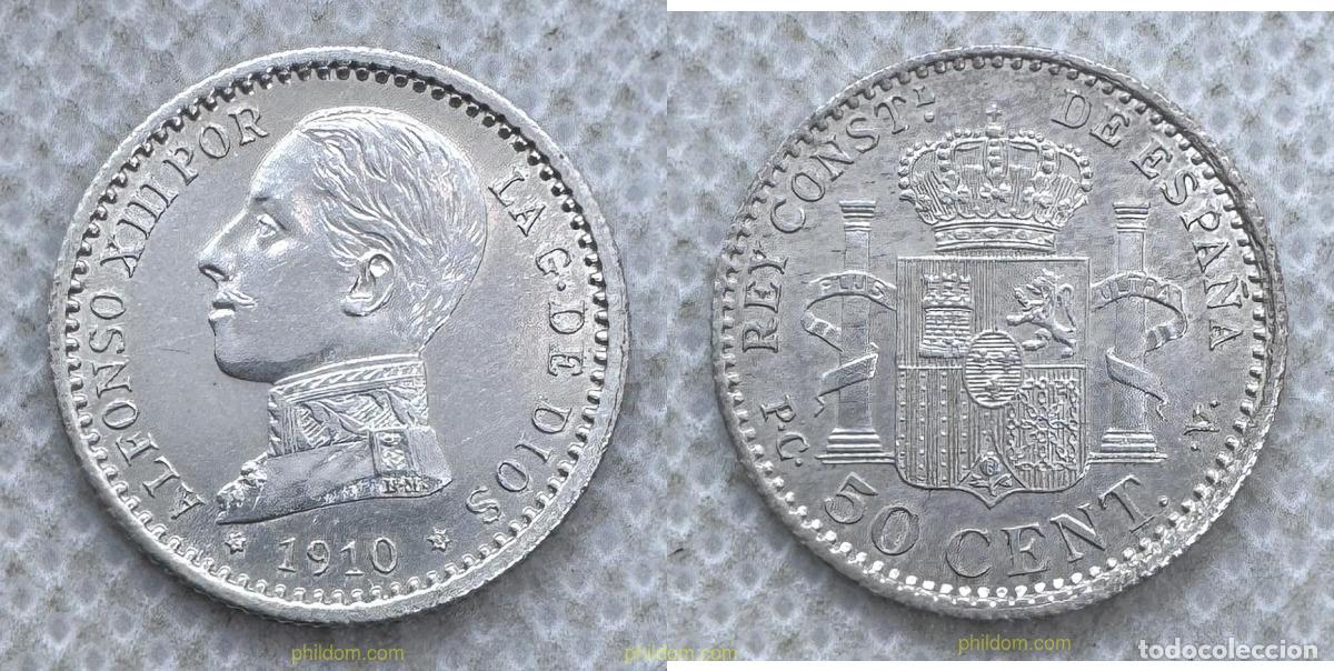 Monedas de Espa&ntilde;a: 5630 ESPA&Ntilde;A 1910 ALFONSO XIII 50 CENTIMOS 1910