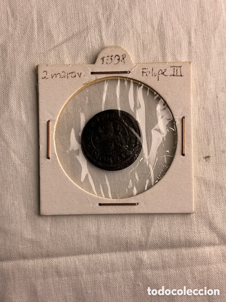 Monedas de Espa&ntilde;a: Espa&ntilde;a 2 maraved&iacute;s Felipe III 1598 &ndash; moneda de cobre
