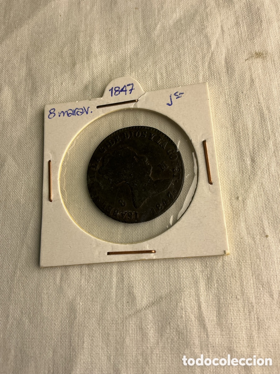Monedas de Espa&ntilde;a: Espa&ntilde;a 8 maraved&iacute;s Isabel II 1847 &ndash; Jubia JA