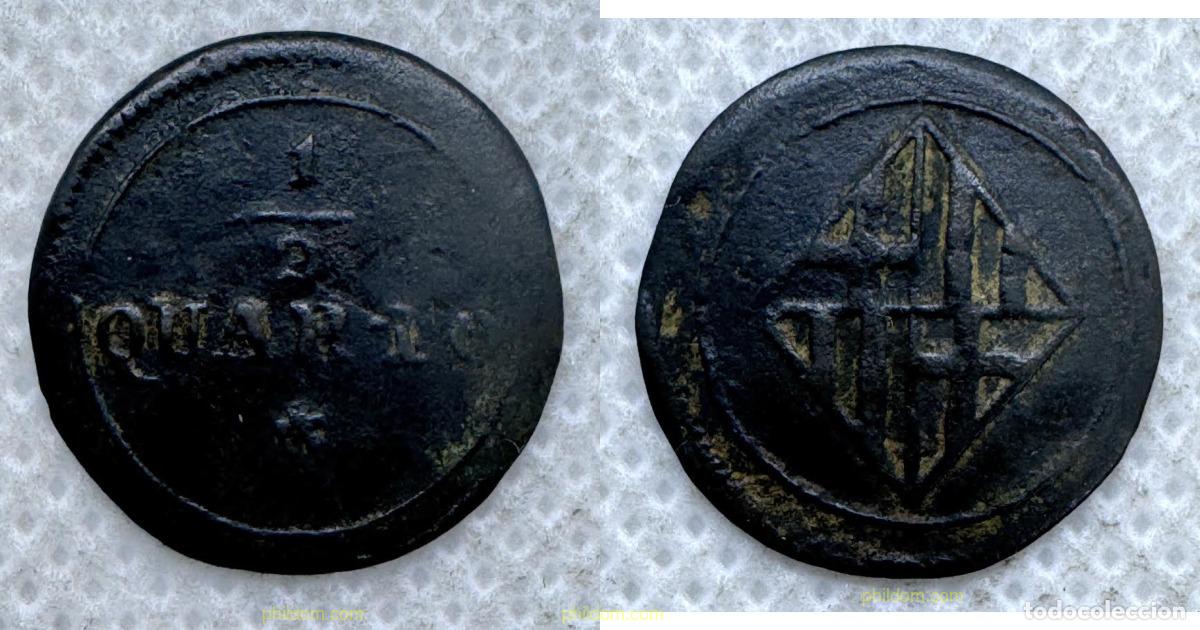 Monedas de Espa&ntilde;a: 5614 ESPA&Ntilde;A 1811 1/2 QUARTO JOSE NAPOLEON BARCELONA