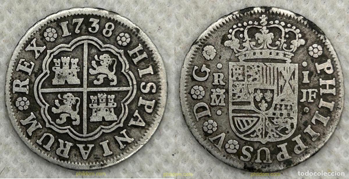 Monedas de Espa&ntilde;a: 4663 ESPA&Ntilde;A 1738 FELIPE V 1 REAL SEVILLA 1738 JF