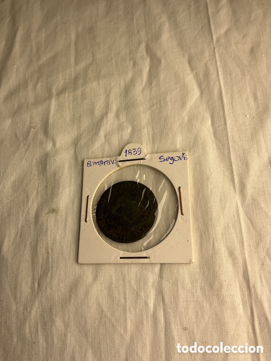 Moedas de Espanha: Isabel II &ndash; 8 maraved&iacute;s de 1839 &ndash; Segovia