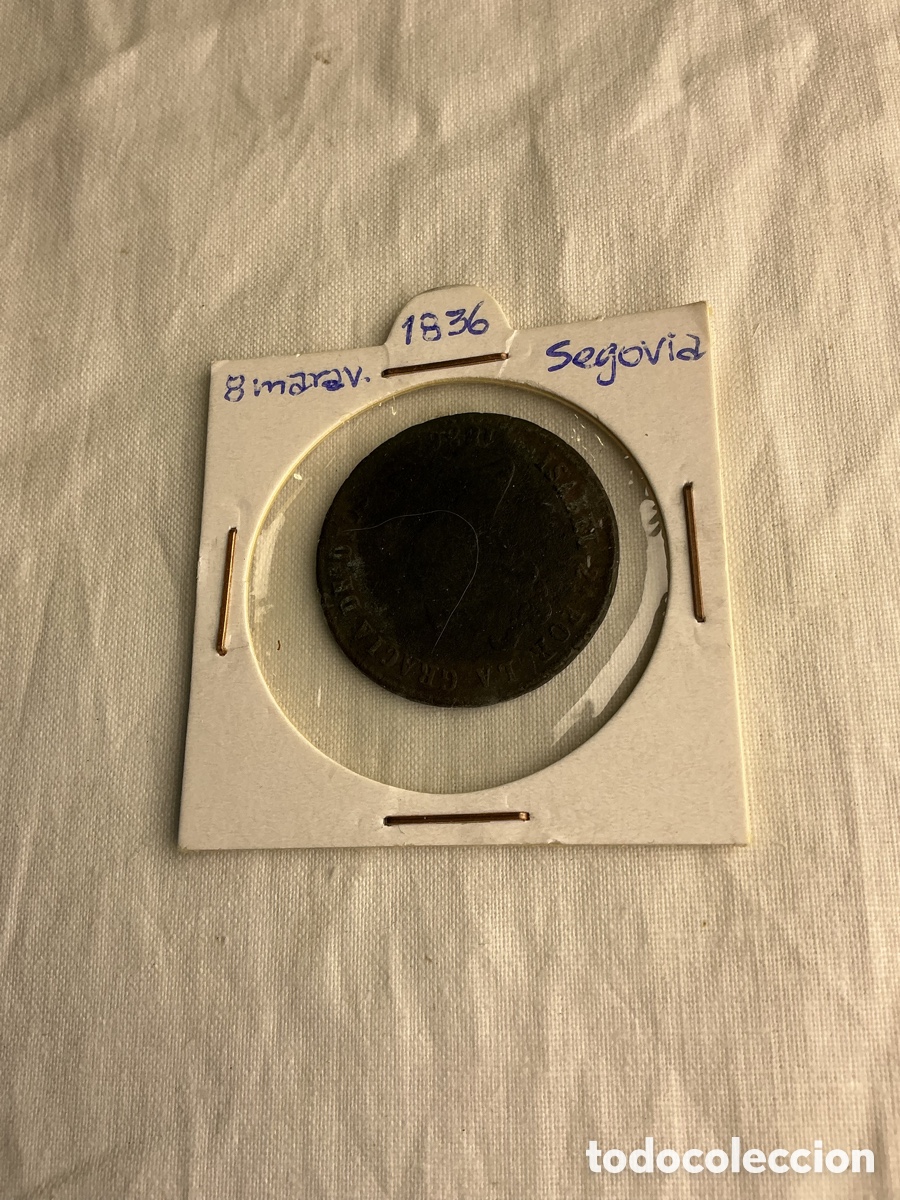 Monedas de Espa&ntilde;a: Isabel II &ndash; 8 maraved&iacute;s de 1836 &ndash; Segovia