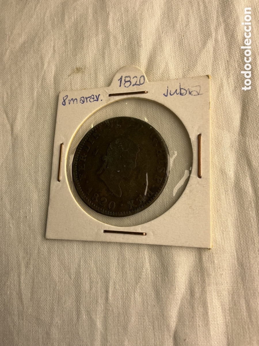 Monedas de Espa&ntilde;a: Fernando VII &ndash; 8 Maraved&iacute;s 1820 &ndash; Ceca Jubia &ndash; Espa&ntilde;a
