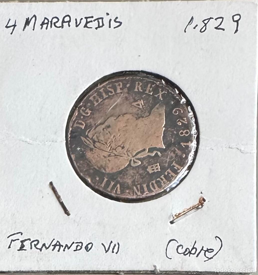 Monedas de Espa&ntilde;a: 4 MARAVEDIS - FERNANDO VII - 1829 - COBRE
