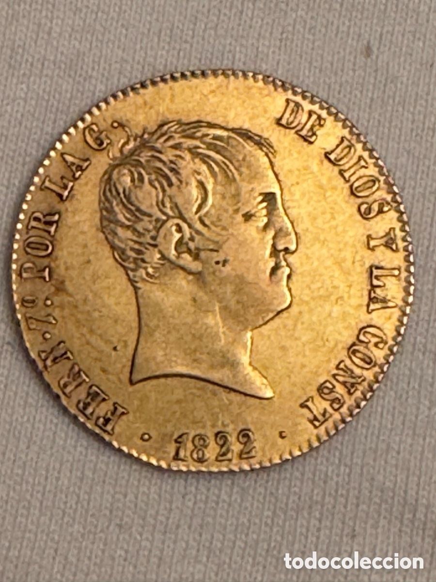 Monedas de Espa&ntilde;a: Moneda de oro de 160 Reales Fernando VII a&ntilde;o 1822
