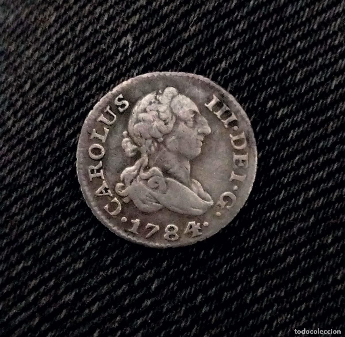 Monedas de Espa&ntilde;a: Carlos III 1/2 medio real 1784 Madrid