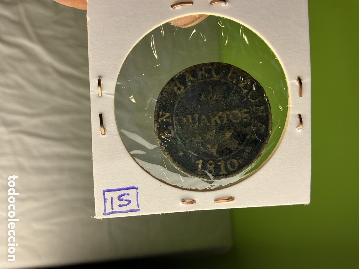Monedas de Espa&ntilde;a: Barcelona &mdash; Moneda de 4 cuartos de 1810 - Foto 3