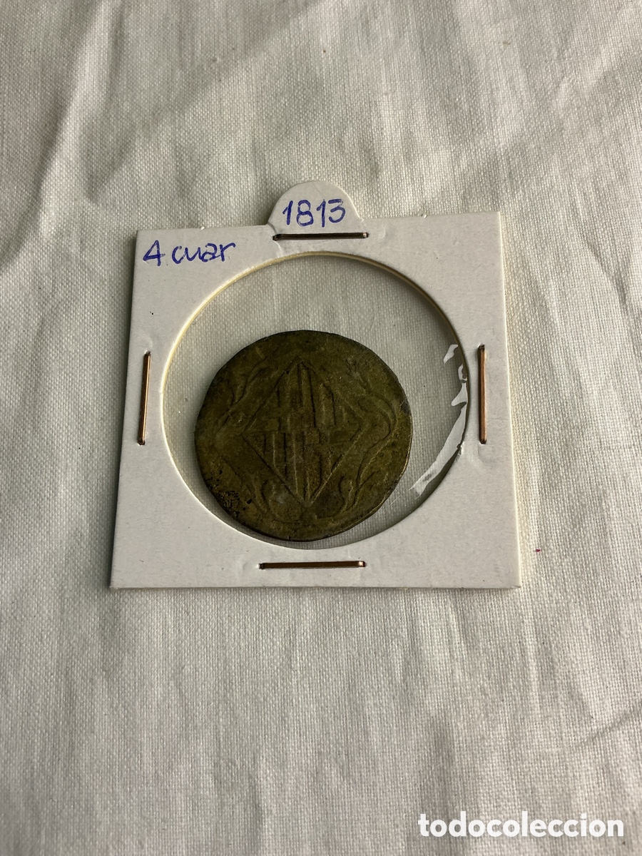 Monedas de Espa&ntilde;a: Barcelona &mdash; Moneda de 4 cuartos de 1813 - Foto 1