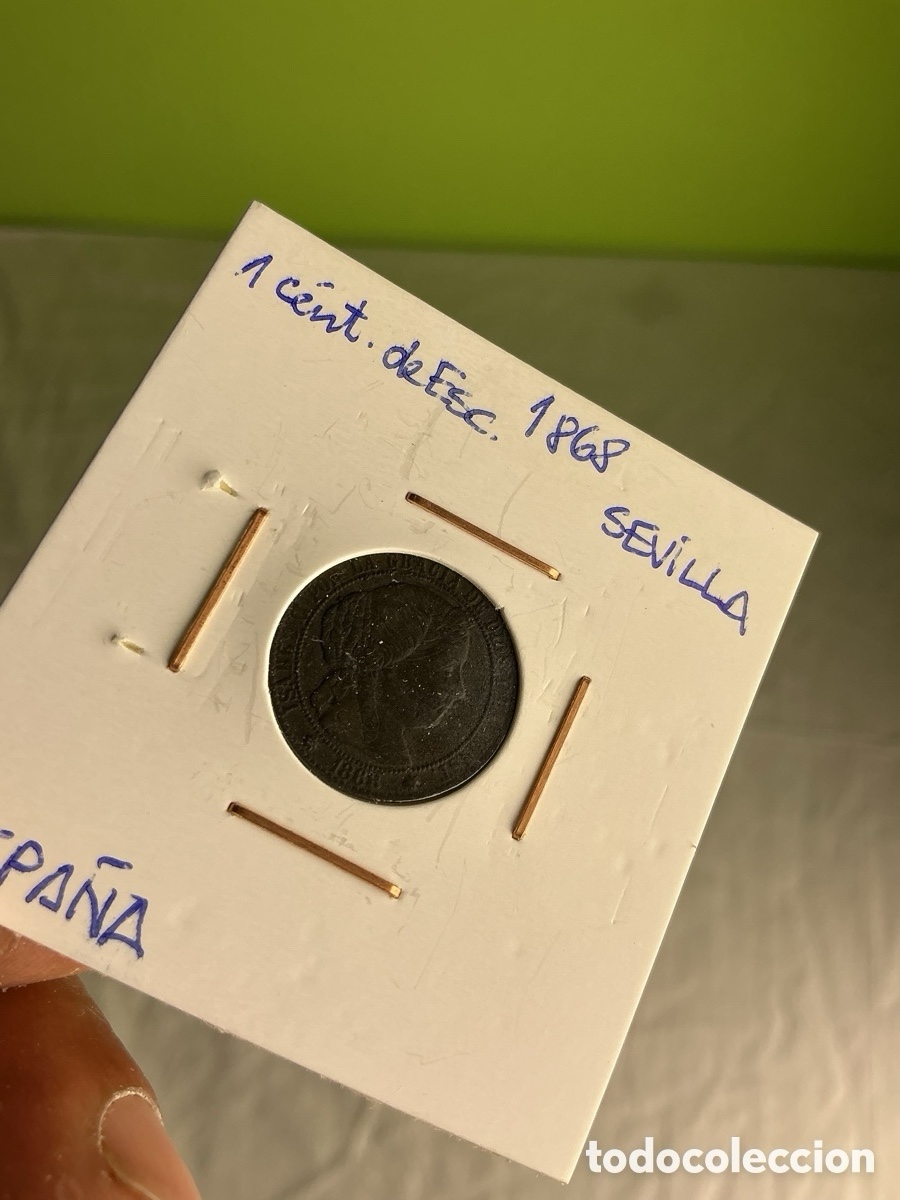 Monedas de Espa&ntilde;a: Isabel II &mdash; 1 c&eacute;ntimo de escudo de 1868 &mdash; Sevilla - Foto 3