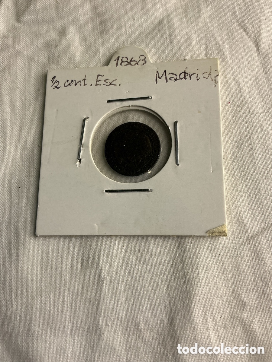 Monedas de Espa&ntilde;a: Isabel II &mdash; &frac12; c&eacute;ntimo de escudo de 1868 - Foto 1