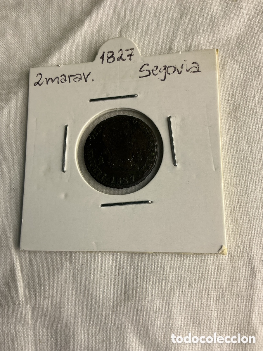 Monedas de Espa&ntilde;a: Fernando VII &mdash; 2 maraved&iacute;s de 1827, ceca de Segovia