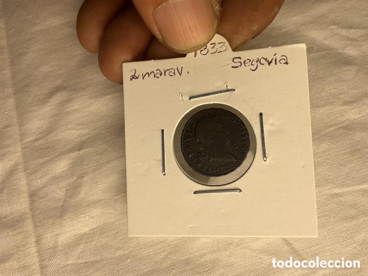 Monedas de Espa&ntilde;a: Fernando VII &mdash; 2 maraved&iacute;s de 1833, Segovia - Foto 3