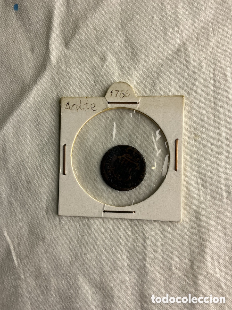 Monedas de Espa&ntilde;a: Fernando VI &mdash; Ardite de cobre de 1756 &mdash; Catalu&ntilde;a