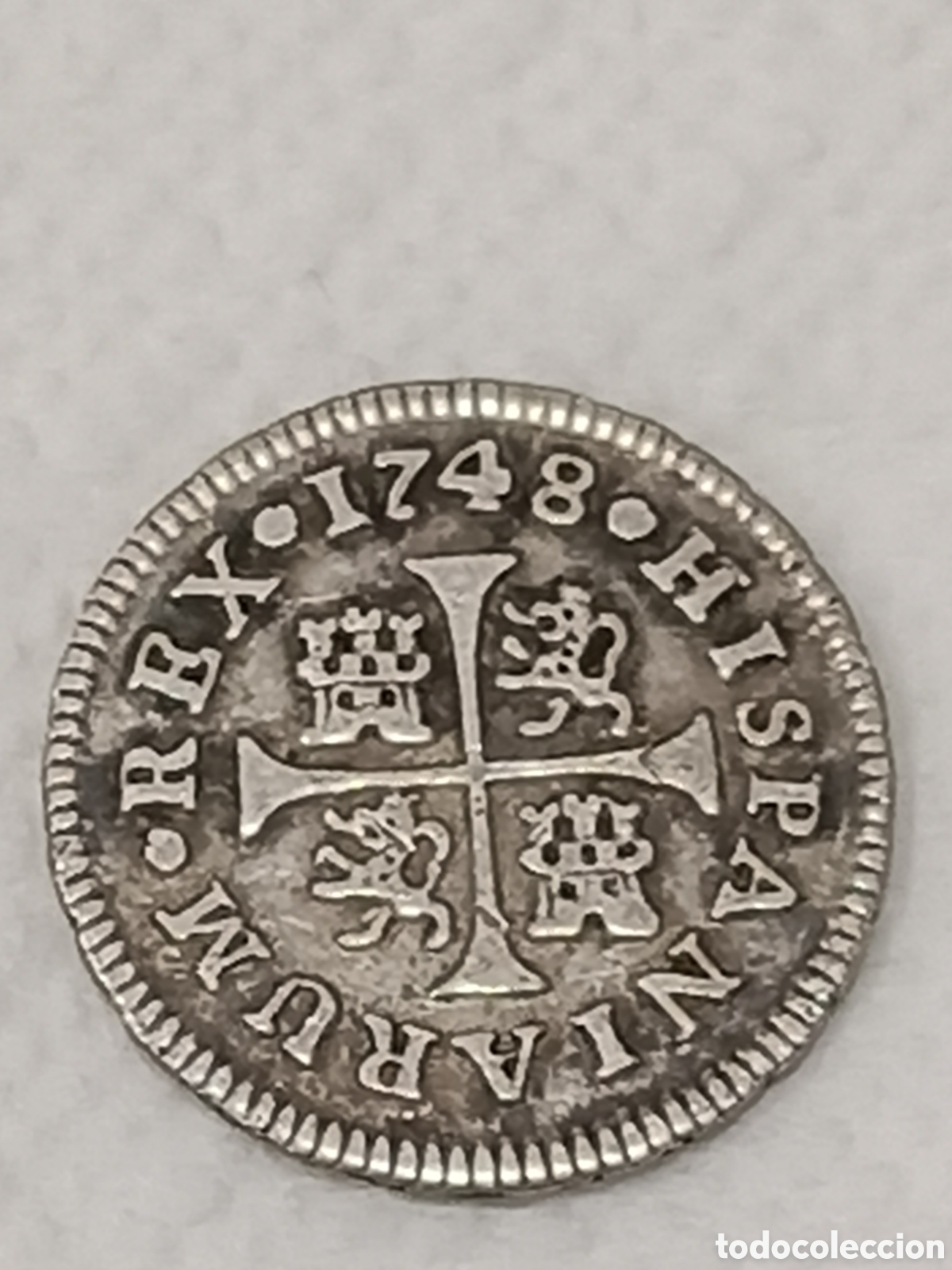Moedas de Espanha: MONEDA FERNANDO VI. MEDIO REAL. ACU&Ntilde;ADA EN EL A&Ntilde;O 1748 EN MADRID