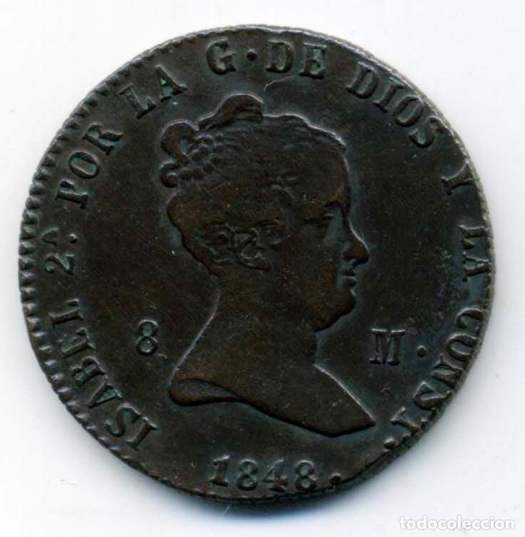 Monedas de Espa&ntilde;a: XS- ISABEL II - 8 Maraved&iacute;s 1848 SEGOVIA