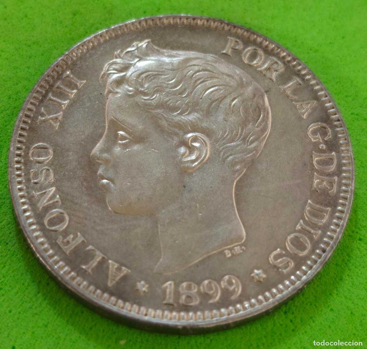Monedas de Espa&ntilde;a: ESPA&Ntilde;A. A&Ntilde;O 1899. ALFONSO XIII. 5 PTAS PLATA S.G.V. PESO 25,00 GR