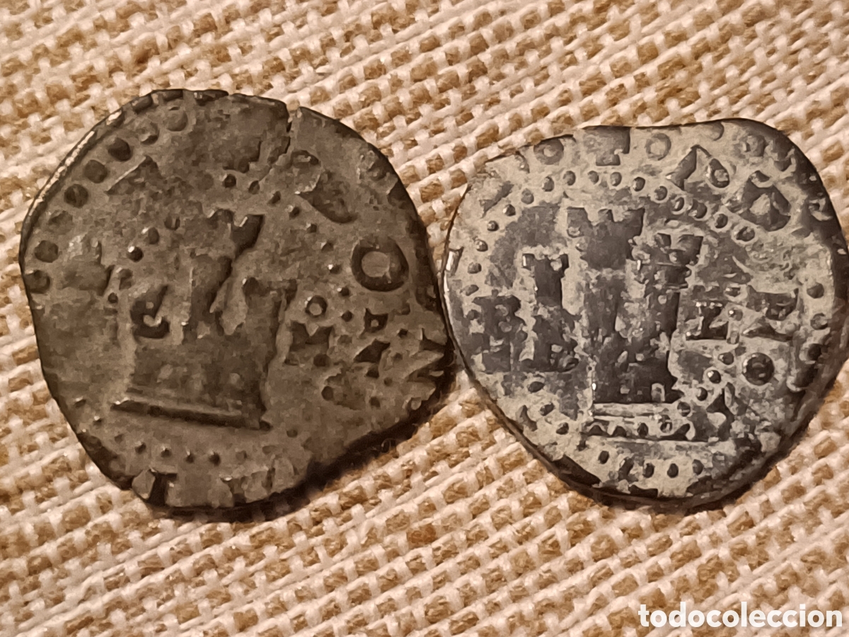 Monedas de Espa&ntilde;a: 2 monedas de 2 monedas Maraved&iacute;s Felipe II - Foto 2
